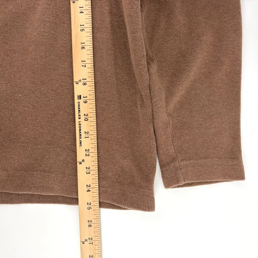 VTG LL Bean Sweater Mens Medium Brown 100% Cotton Quarter Zip Pullover Shirt